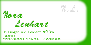 nora lenhart business card